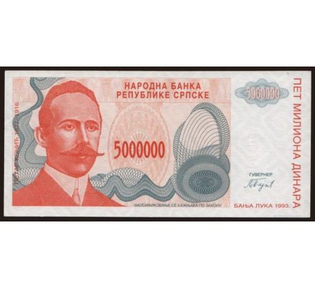 5 000 000 dinár 1993 Bosna a Hercegovina