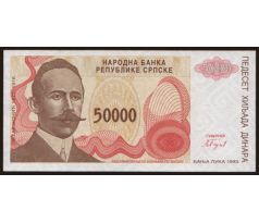 50 000 dinár 1993 Bosna a Hercegovina