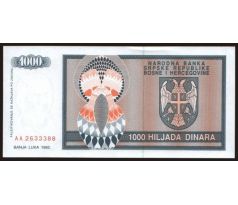 1 000 dinara 1992 Bosna Hercegovina