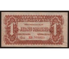 1 koruna 1944 neperforovaná HB