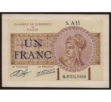 1 frank 1920 Paríž