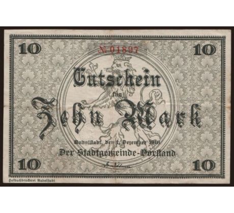 10 marka 1918  Rudolstadt