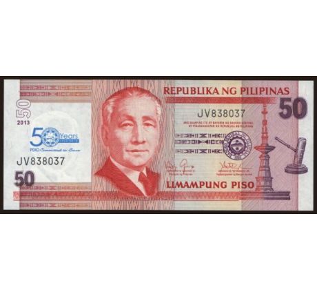50 piso 2013 Filipíny pamätná bankovka