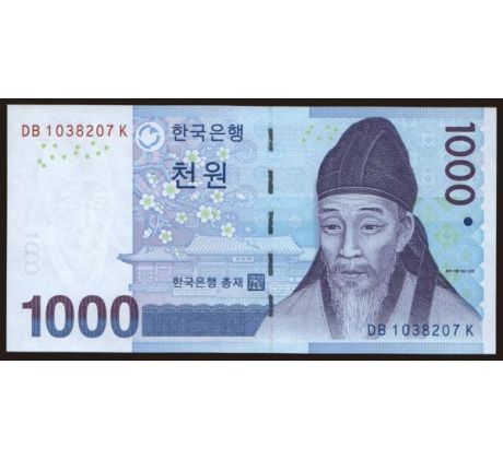1 000 won 2007 Južná Korea
