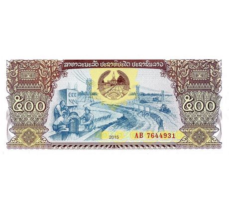 500 kip 2015 Laos nový znak