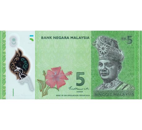 5 ringgit 2012-21 Malajzia polymerová bankovka