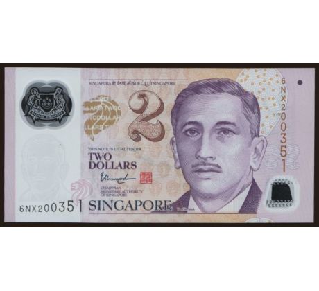 2 dollar 2006-24 Singapur polymerová bankovka