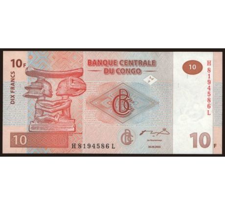 10 francs 2003 Kongo dem. rep.