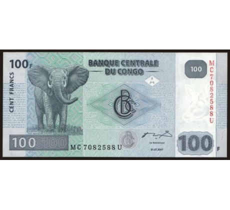 100 francs 2007 - 22 Kongo dem. rep.