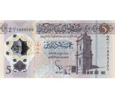 5 dinar 2021 Líbya pamätná polymerová bankovka