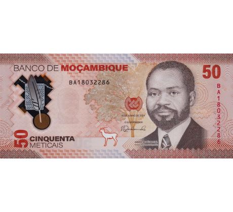 50 meticais 2024 Mozambik polymerová bankovka