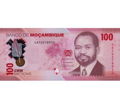 100 meticais 2024 Mozambik polymerová bankovka