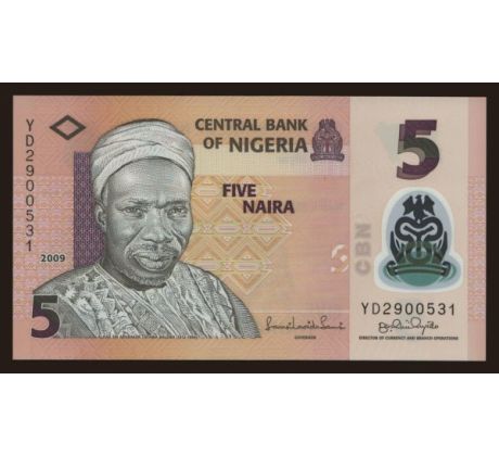 5 naira 2009-24 Nigéria polymerová bankovka