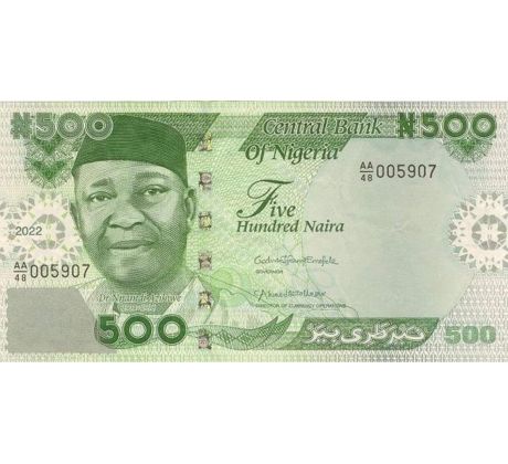 500 naira 2022-23 Nigéria