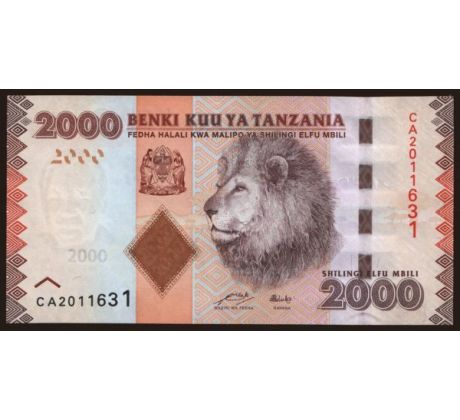 2 000 shilings 2010-20 Tanzánia