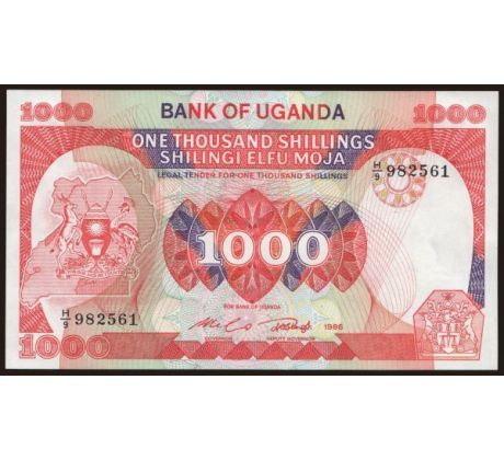 1 000 shilings 1986 Uganda