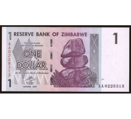 1 dollar 2007 Zimbabwe
