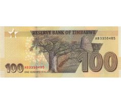 100 dollar 2020 Zimbabwe