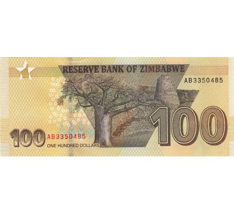 100 dollar 2020 Zimbabwe