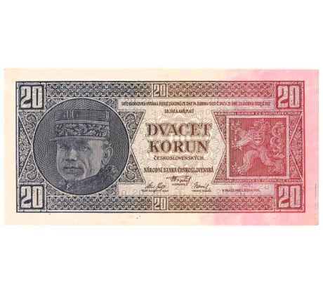 20 koruna 1926 Zd neperforovaná