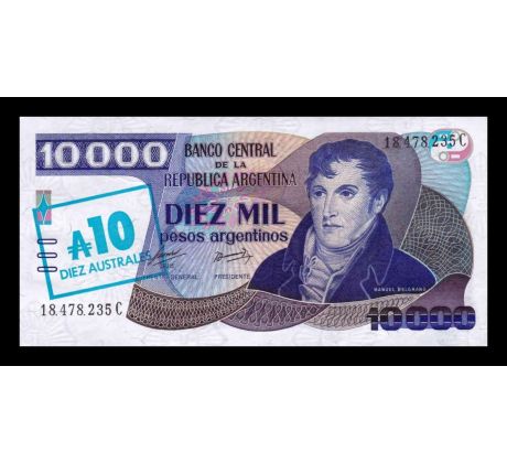 10 australes 1985 Argentína