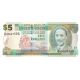 5 dollar 2007-12 Barbados veľké pruhované číslo