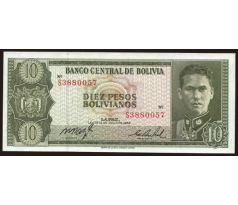 10 pesos bolivianos 1962 Bolívia