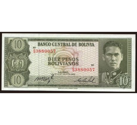 10 pesos bolivianos 1962 Bolívia