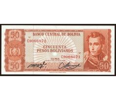 50 pesos bolivianos 1962 Bolívia
