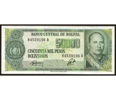 50000 pesos bolivianos 1984 Bolívia