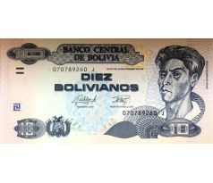 10 bolivianos 2011-16 Bolívia