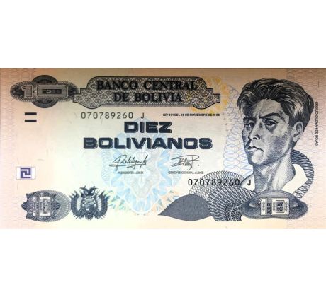 10 bolivianos 2011-16 Bolívia