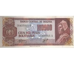 100 000 pesos bolivianos 1984 Bolívia