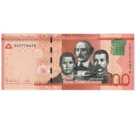 100 pesos 2017-23 Dominikanská republika
