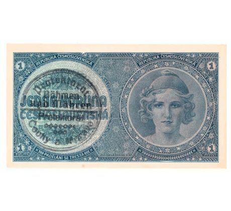 1 koruna 1938/40 A74 ručná prítlač