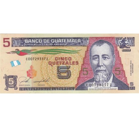 5 quetzales 2014-22 Guatemala