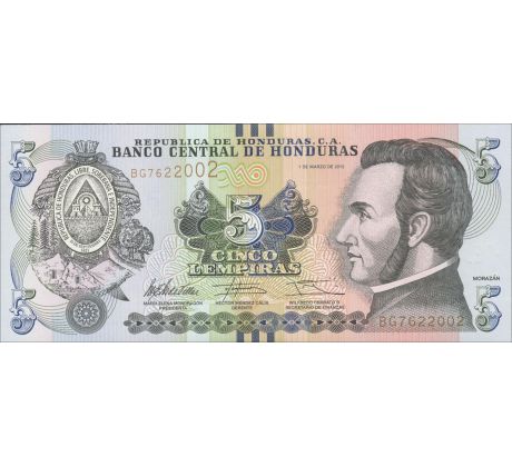 5 lempíras 2012-19 Honduras