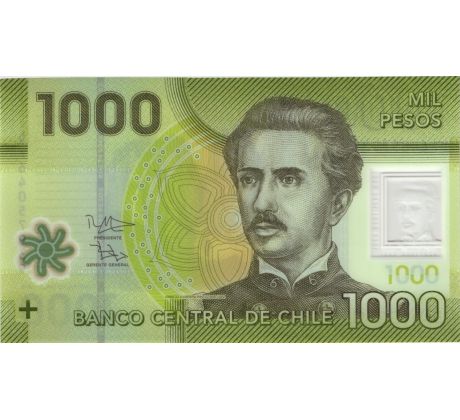 1 000 pesos 2010-22 Chile polymer bankovka