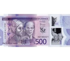 500 dollar 2022 Jamajka pamätná polymerová bankovka