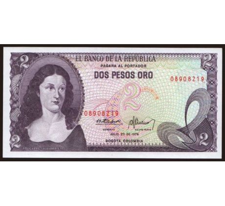 2 pesos 1972-77 Kolumbia