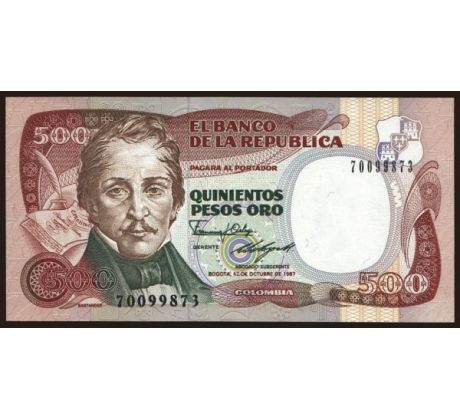 500 pesos 1986-90 Kolumbia
