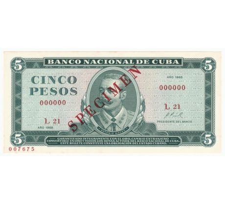 5 pesos 1967 - 90 Kuba Anulát Specimen