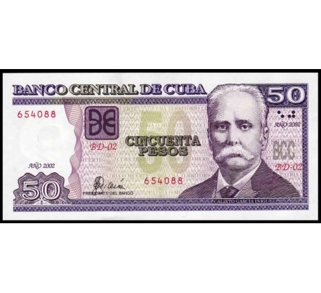 50 pesos 2002 - 20 Kuba portrét Calixta Garcíu Iñigueza