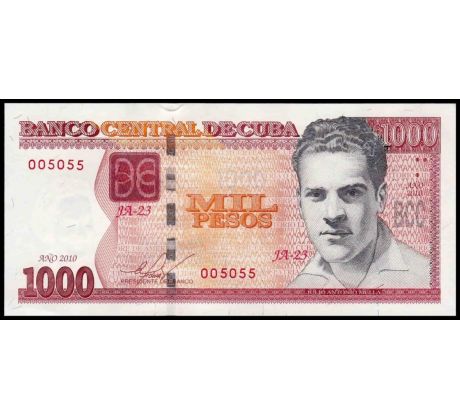 1 000 pesos 2010-23 Kuba portrét Julio Antonio Mella McPartland
