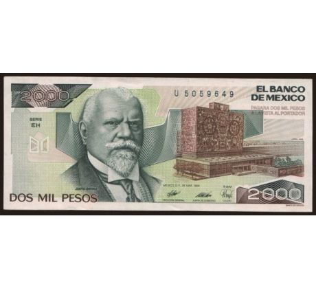 2 000 pesos 1989 Mexiko