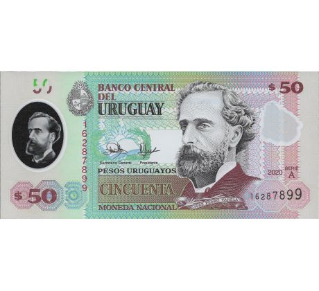 50 pesos 2020-21 Uruguay polymerová bankovka