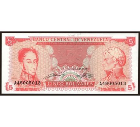 5 bolivares 1989 Venezuela