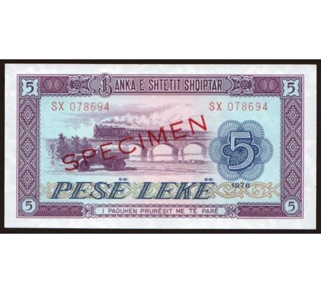 5 leke 1976 Albánsko specimen