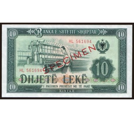 10 leke 1976 Albánsko specimen
