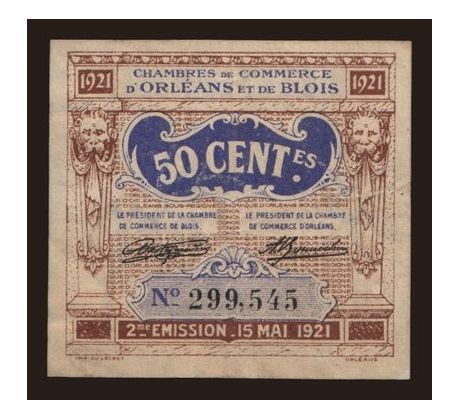 50 centimes 1921 Orleans Francúzsko